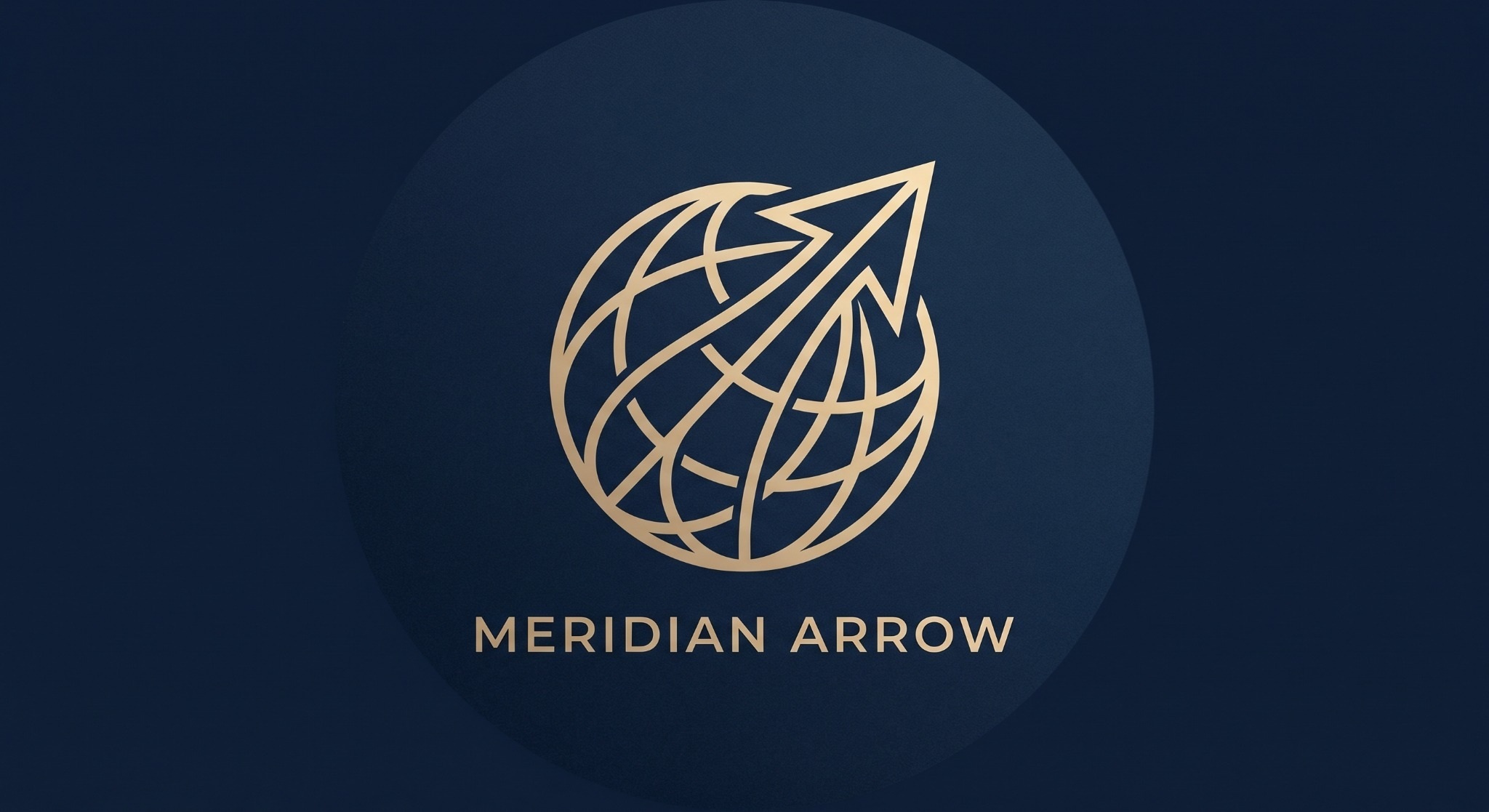 Meridian Arrow golden globe arrow logo